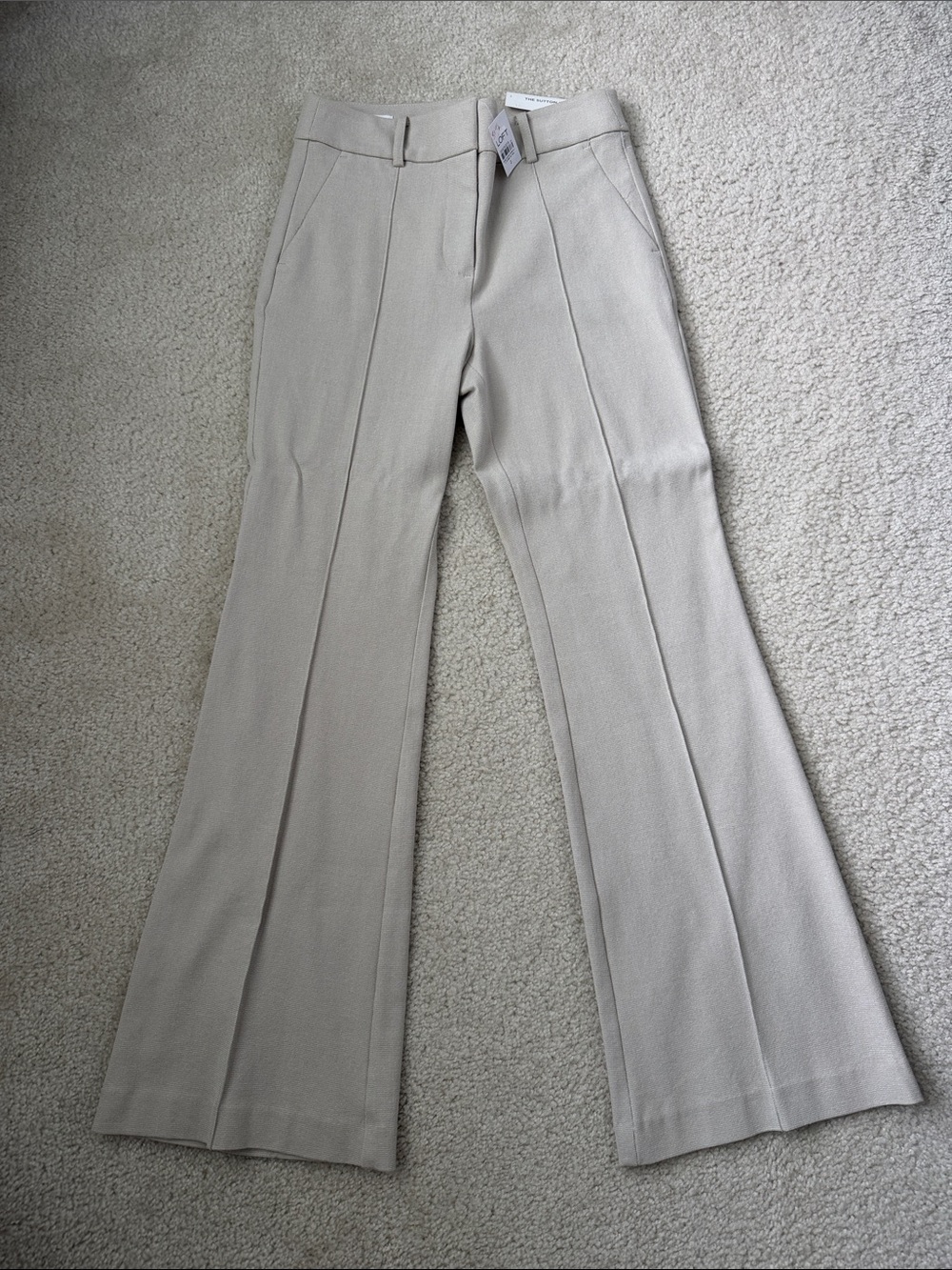 LOFT Light Beige Boot-Cut Flare Pants